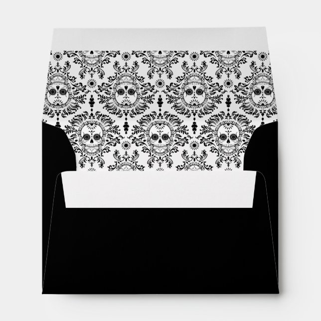 Dead Damask - Custom Chic Sugar Skulls Envelope (Back (Bottom))
