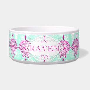 Dead Damask - Custom Name Dog Bowl