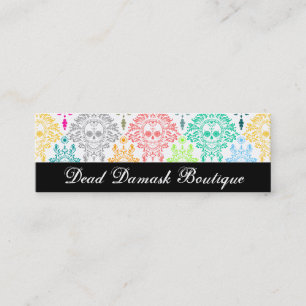 Dead Damask - Custom Skinny Sugar Skull Bizcards Mini Business Card