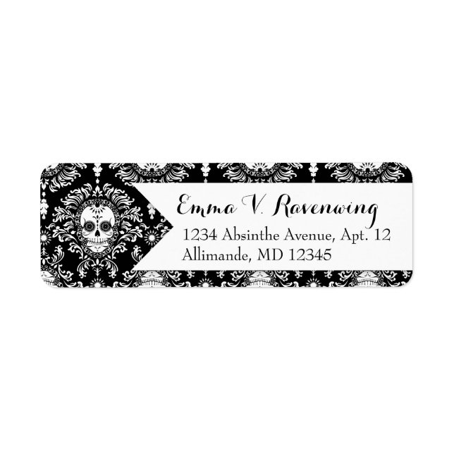 Dead Damask - Custom Sugar Skull Return Address Label (Front)