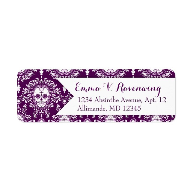 Dead Damask - Custom Sugar Skull Return Address Label (Front)