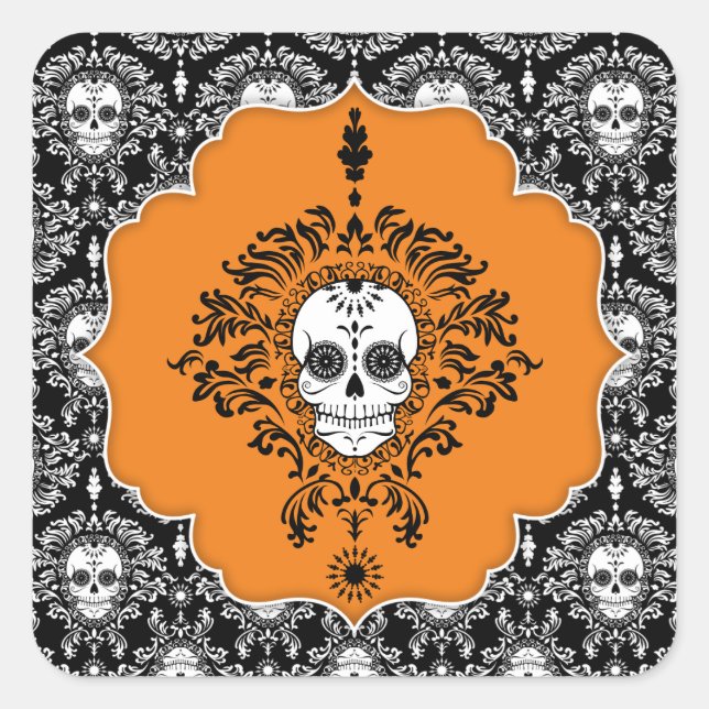 Dead Damask - Framed Sugar Skull Stickers (Front)