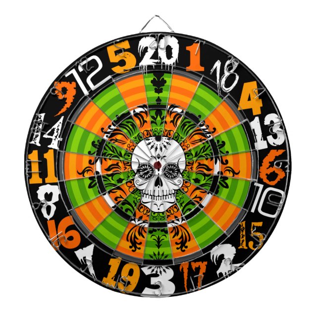 Dead Damask - Halloween Sugar Skull Dartboard (Front)