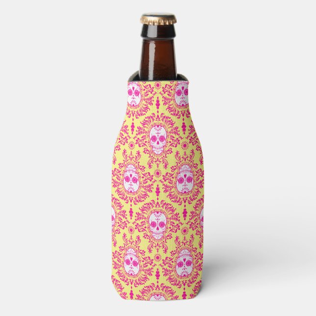 Dead Damask - Sugar Skull Pattern Bottle Cooler (Bottle Front)