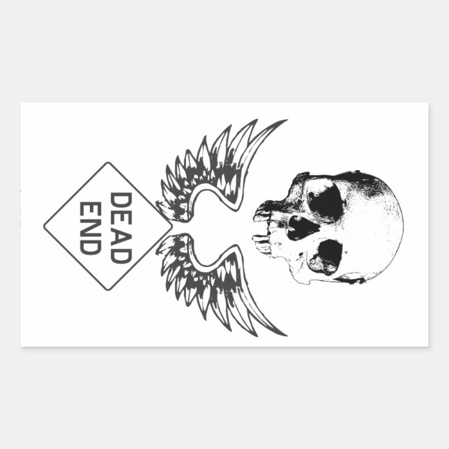 Dead End Rectangular Sticker (Front)