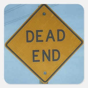 Dead End Sign Square Sticker