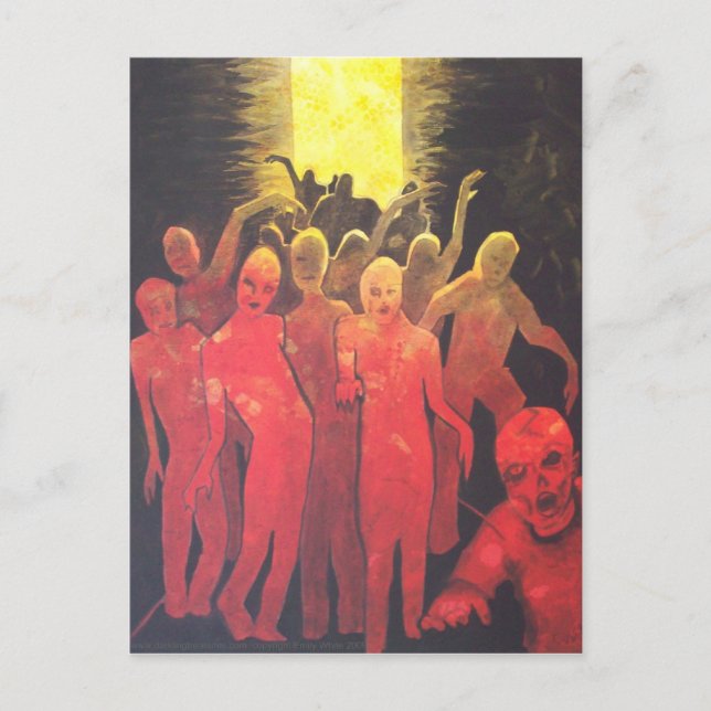Dead End Zombie Hoard dark horror Art Postcard (Front)