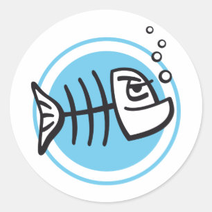 dead fish classic round sticker