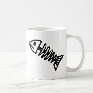 Dead Fish Skeleton Skull Bones Fossil Coffee Mug