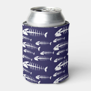 Dead Fish Skeleton White Bones Fishing Humour Can Cooler