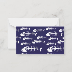 Dead Fish Skeleton White Bones Fishing Humour Card