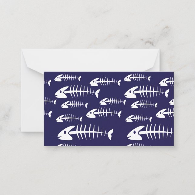 Dead Fish Skeleton White Bones Fishing Humour Card (Front)