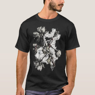 Dead Flower Machine Dark Botanical Collage T-Shirt