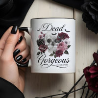 Dead Gorgeous Goth Skull Floral Custom Birth Year