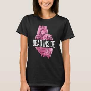 Dead Inside Anatomical Human Heart Emo Broken Card T-Shirt