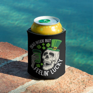 Dead Inside But Feelin' Lucky Skull St Patrick's Can Cooler