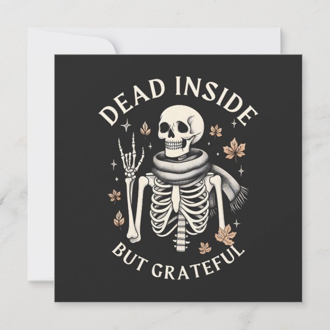 Dead Inside But Grateful  Holiday Card (Front)