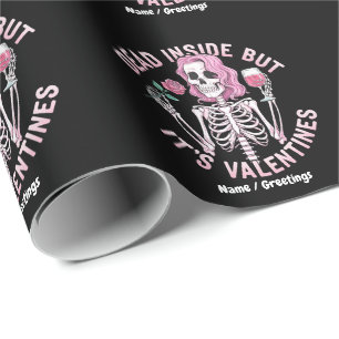 Dead Inside But It’s Valentine’s Funny Romantic Wrapping Paper