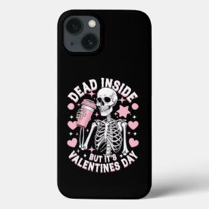 Dead Inside But It's Valentines Day Funny Skeleton iPhone 13 Case
