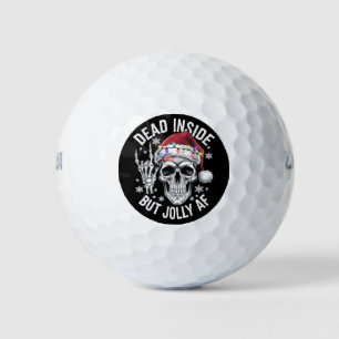 Dead Inside But Jolly AF Christmas Gift Skeleton Golf Balls