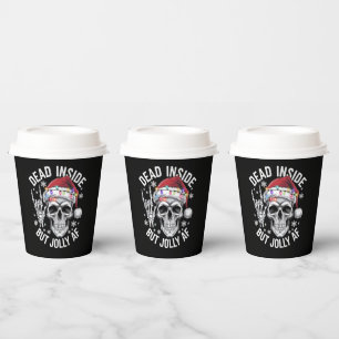 Dead Inside But Jolly AF Christmas Gift Skeleton  Paper Cups