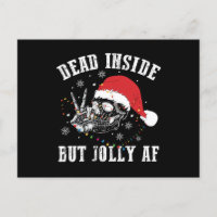 Dead Inside But Jolly AF Halloween Christmas Skull