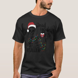 Dead-Inside But Jolly AF Skeleton Christmas Funny  T-Shirt
