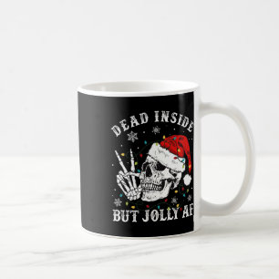 Dead Inside But Jolly Af Skeleton Santa Christmas  Coffee Mug