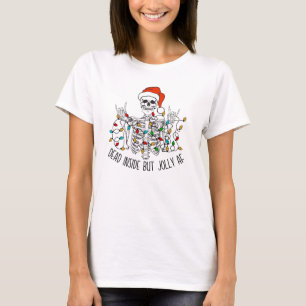 Dead Inside But Jolly AF Skeleton Santa funny T-Shirt