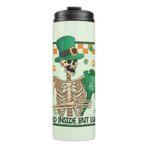 Dead Inside But Lucky - Skeleton Leprechaun Thermal Tumbler