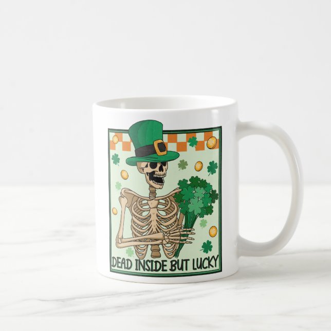 Dead Inside But Lucky St Patricks Coffee Mug (Right)