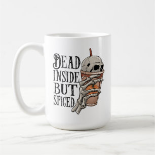 Dead Inside But Spiced Halloween Skeleton Coffee Mug