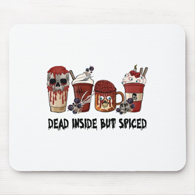 Dead Inside But Spiced Thankful Thanksgiving Fall  Mouse Pad (Front)