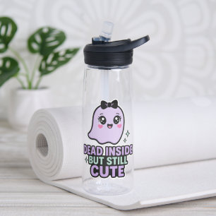 Dead Inside But Still Cute Ghost Halloween Funny Water Bottle