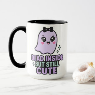 Dead Inside But Still Cute Kawaii Ghost Aesthetic Mug