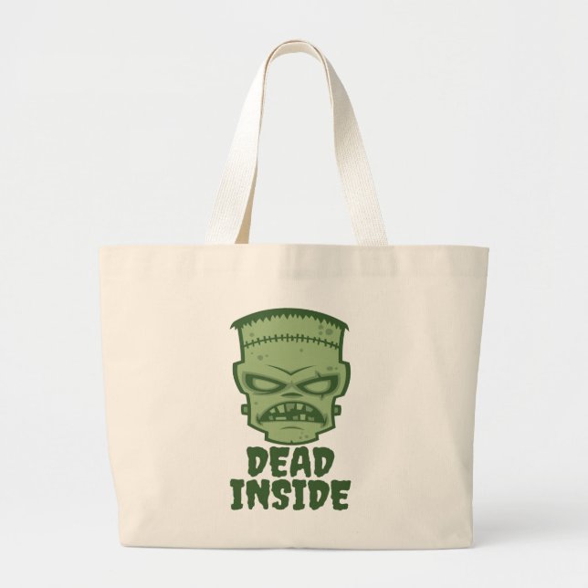 Dead Inside Frankenstein Monster Large Tote Bag (Front)