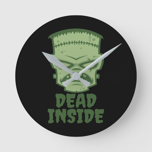 Dead Inside Frankenstein Monster Round Clock (Front)