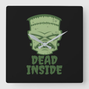 Dead Inside Frankenstein Monster Square Wall Clock