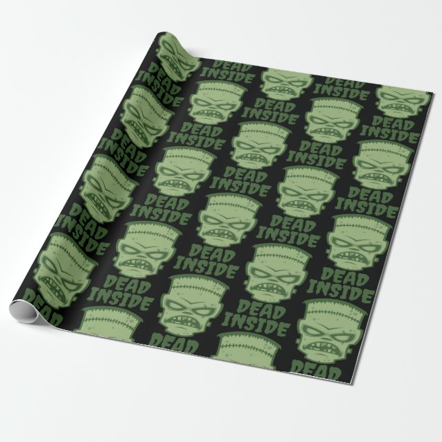 Dead Inside Frankenstein Monster Wrapping Paper (Unrolled)