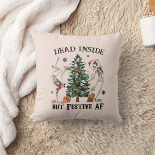 Dead Inside Funny Christmas Cushion