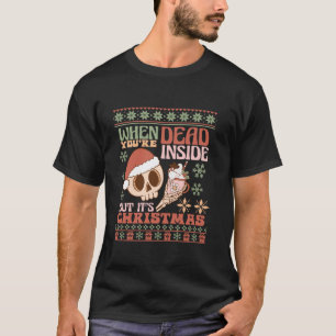 Dead Inside Groovy Ugly Christmas Matching Family T-Shirt