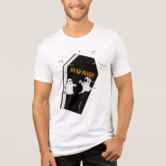 "Dead Inside" Halloween Shirt - Spooky Coffin Tee (Front)