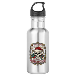 Dead Inside Holiday Season Christmas Skull Santa H 532 Ml Water Bottle