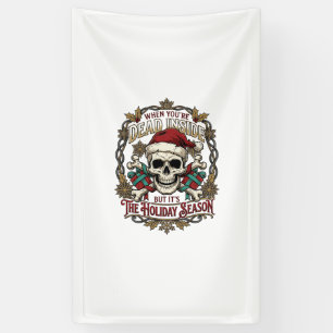 Dead Inside Holiday Season Christmas Skull Santa H Banner