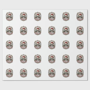 Dead Inside Holiday Season Christmas Skull Santa H Wrapping Paper