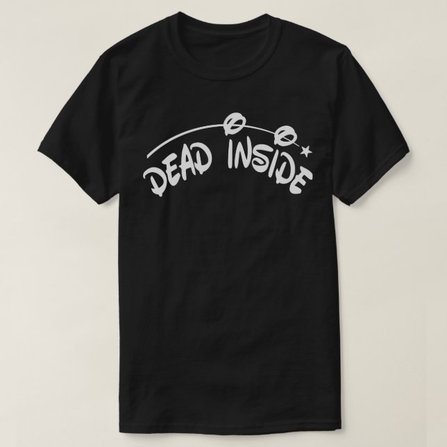 Dead Inside Nihilistic Typographic Design T-Shirt (Design Front)