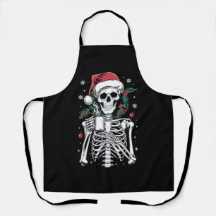 Dead Inside Skeleton Christmas Coffee Lover Gift Apron