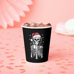 Dead Inside Skeleton Christmas Coffee Lover Gift Paper Cups