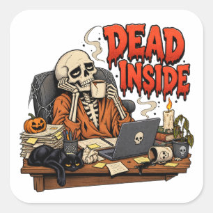 Dead Inside Skeleton Halloween Stickers
