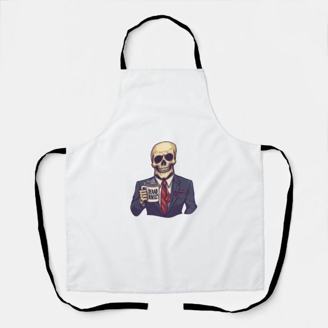 Dead Inside Skull – Funny Workday Skeleton Apron (Front)